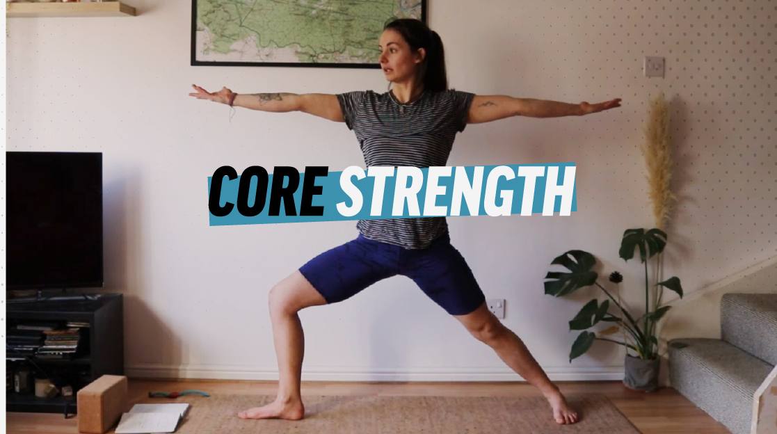Title screen for core strength training video