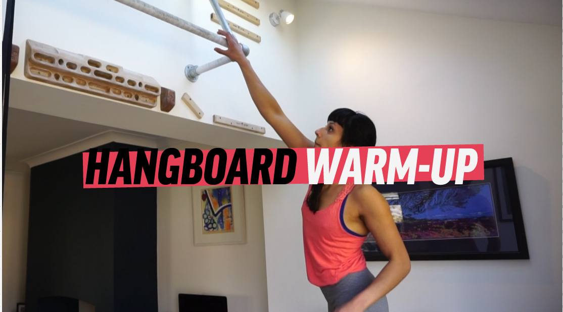 Video title screen for hangboard warm up training