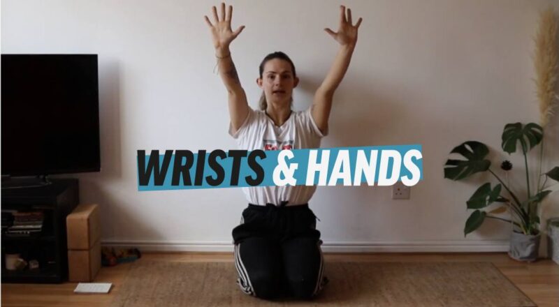 Video title screen for wrists and hands training at home